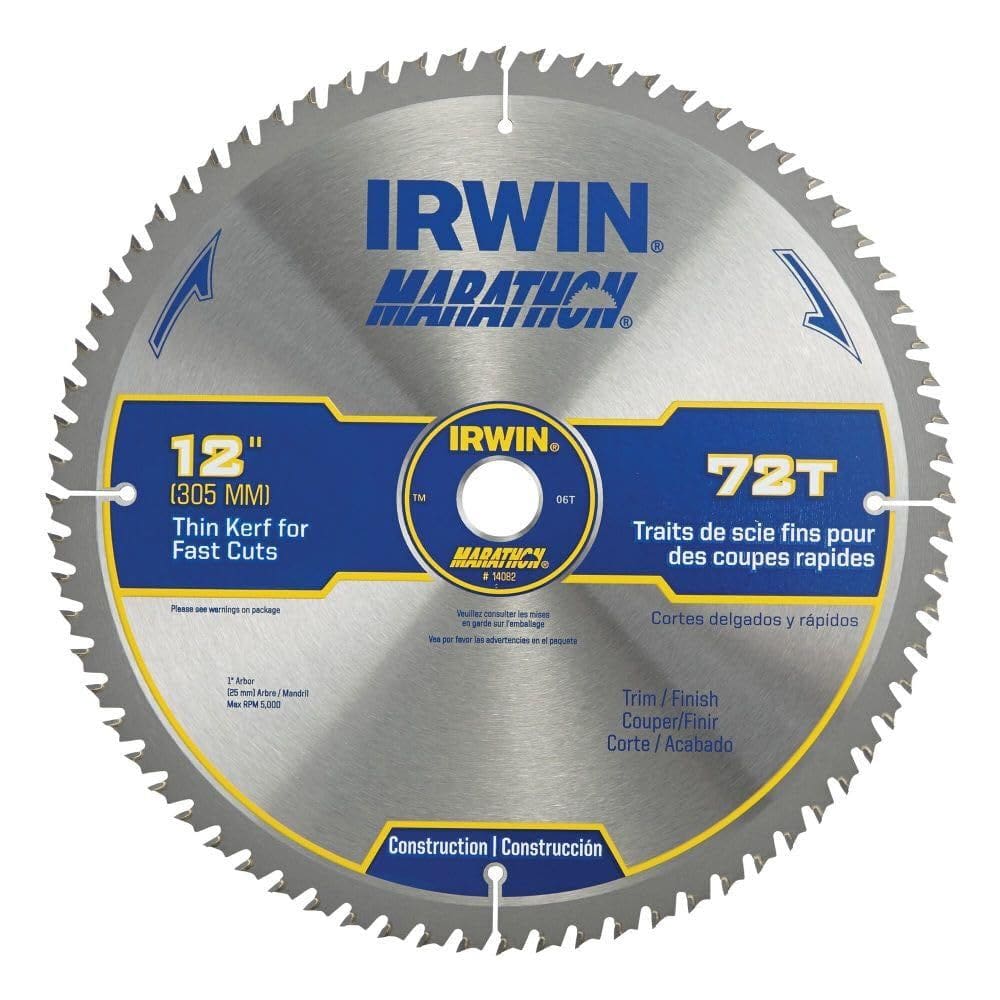 Lâmina de serra IRWIN Marathon 12” Carbide 72T Thin Kerf