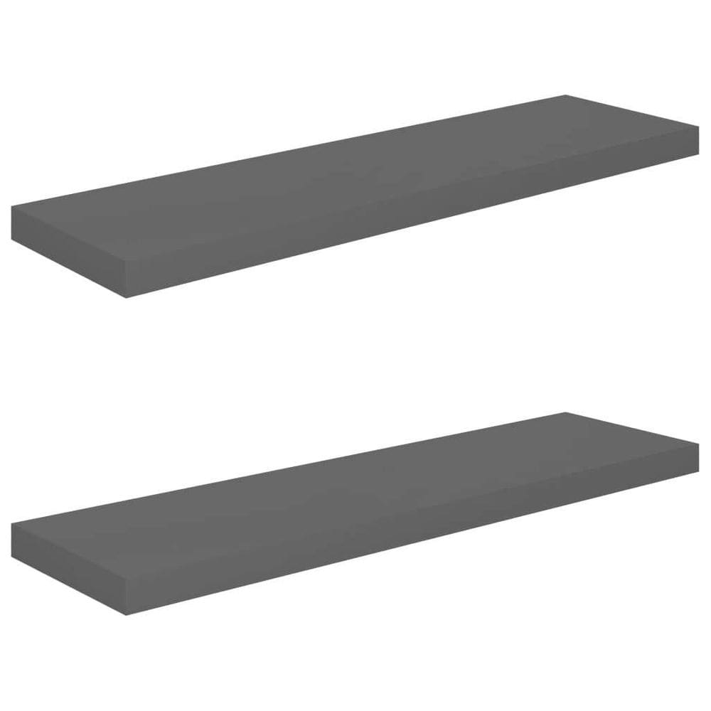 Prateleiras de parede com mobília cinza de alto brilho 90x23,5x4cm MDF 2 unidades