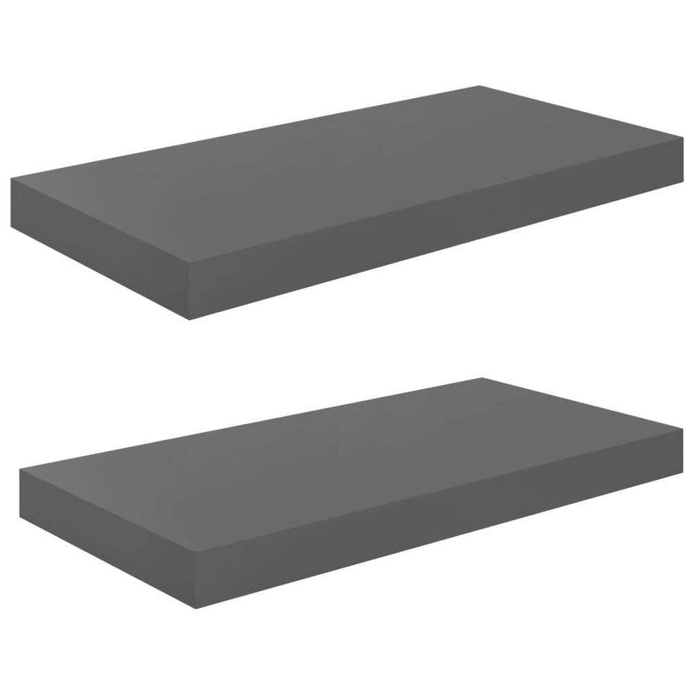 Prateleiras de parede vidaXL High Gloss Grey Honeycomb MDF, conjunto de 2
