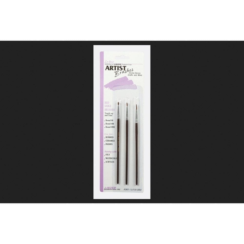 Conjunto de pincéis Linzer Artist No.000, No.00, No.0 Red Sable