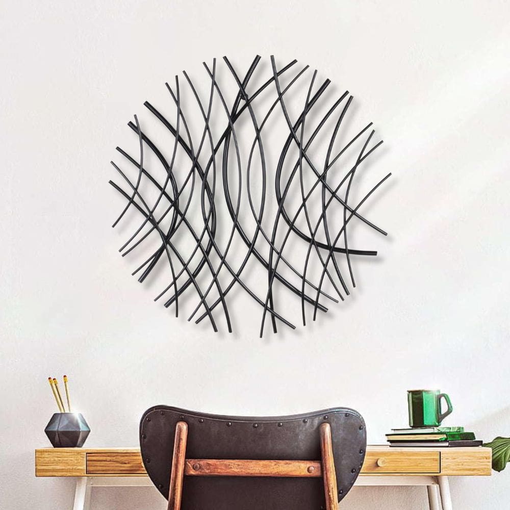 Arte de parede Eleni Small Abstract Metal Decor Preta