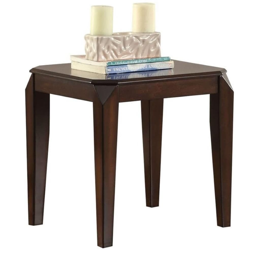 Mesa Acme Docila Nogueira Quadrada de Madeira 58cm