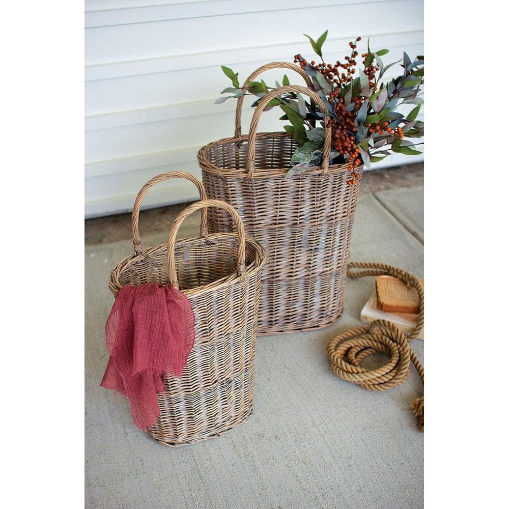 Conjunto Basket KALALOU de dois vimes ovais altos 41x23x69 cm
