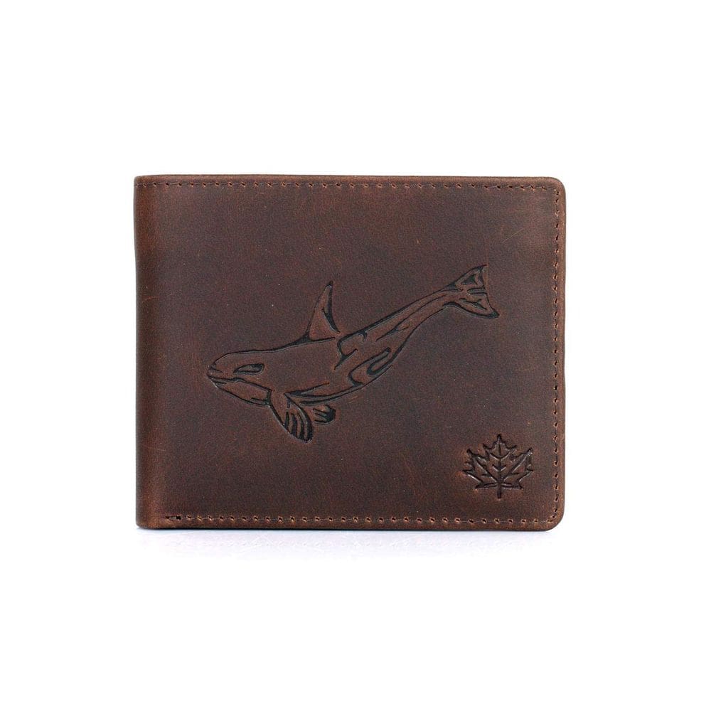 Cartera Karla Hanson de Cuero Marrón Orca con Bloqueo RFID