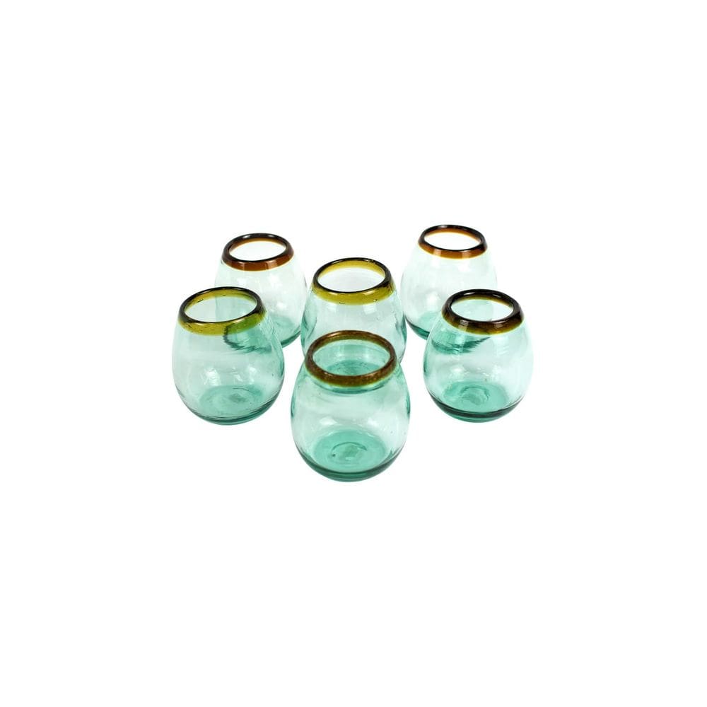 Copo de vinho sem haste KALALOU Amber Rim Set de 6 530ml 10x11cm