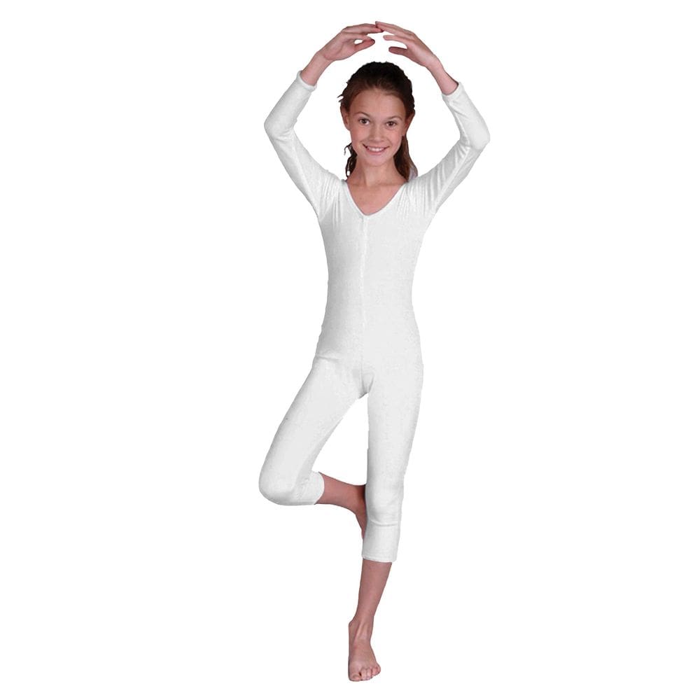 Collant RG Costume Girls White Velvet Unitard Medium