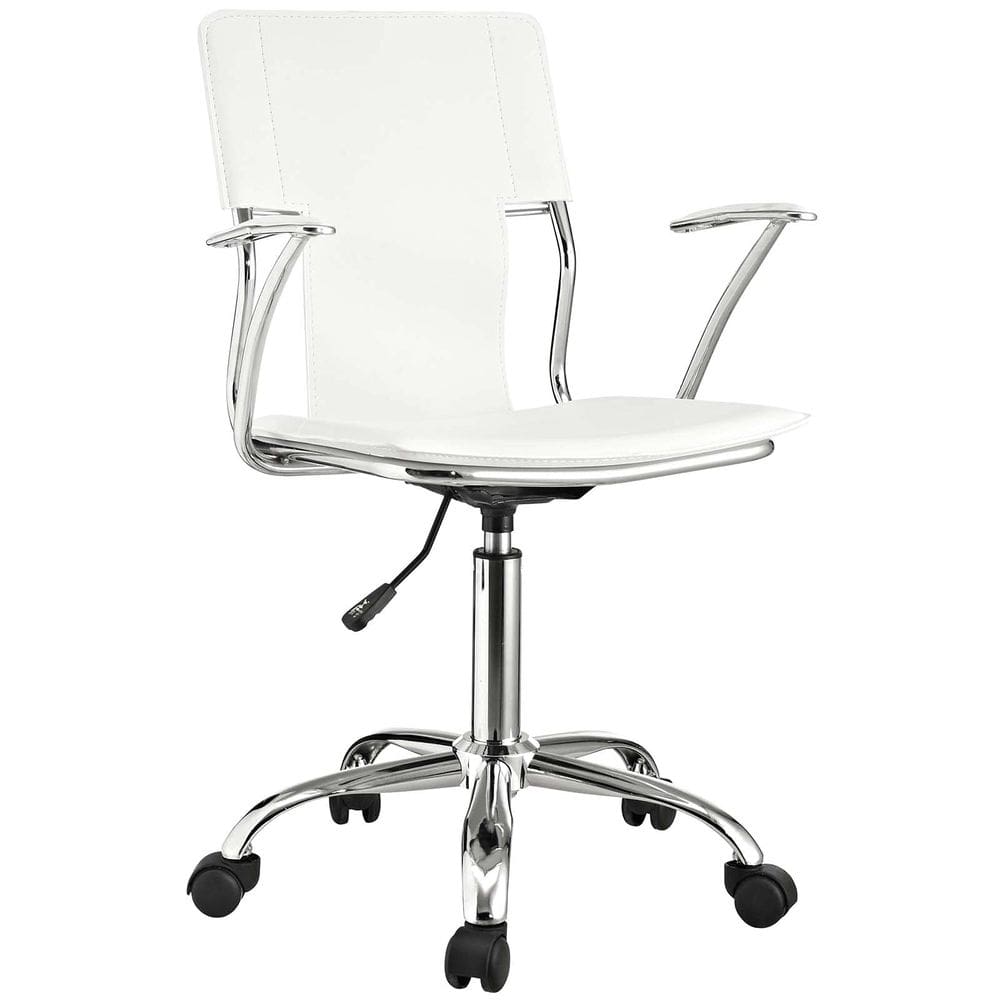 Cadeira Modway Studio Swivel Leather Swivel Task branca