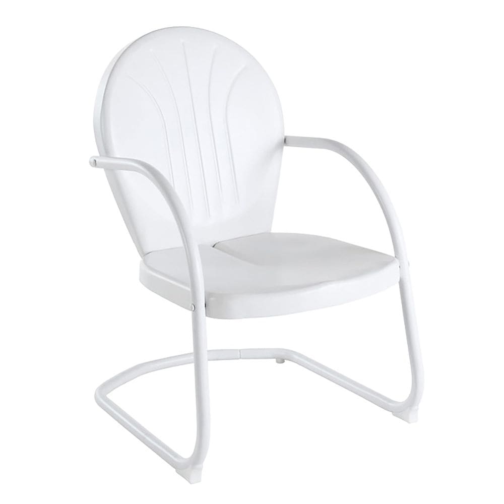 Cadeira de exterior Crosley Furniture Griffith White Steel