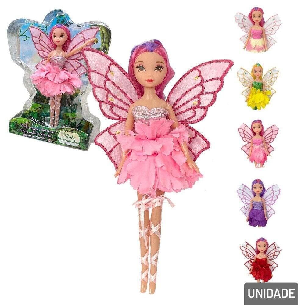 Boneca Fada Encantada com Asas Color - Tudo em Caixa