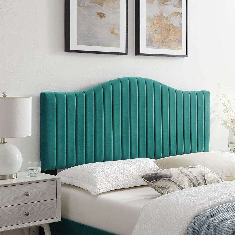 Cabeceira Modway Brielle Twin Velvet Teal ajustável 102 cm