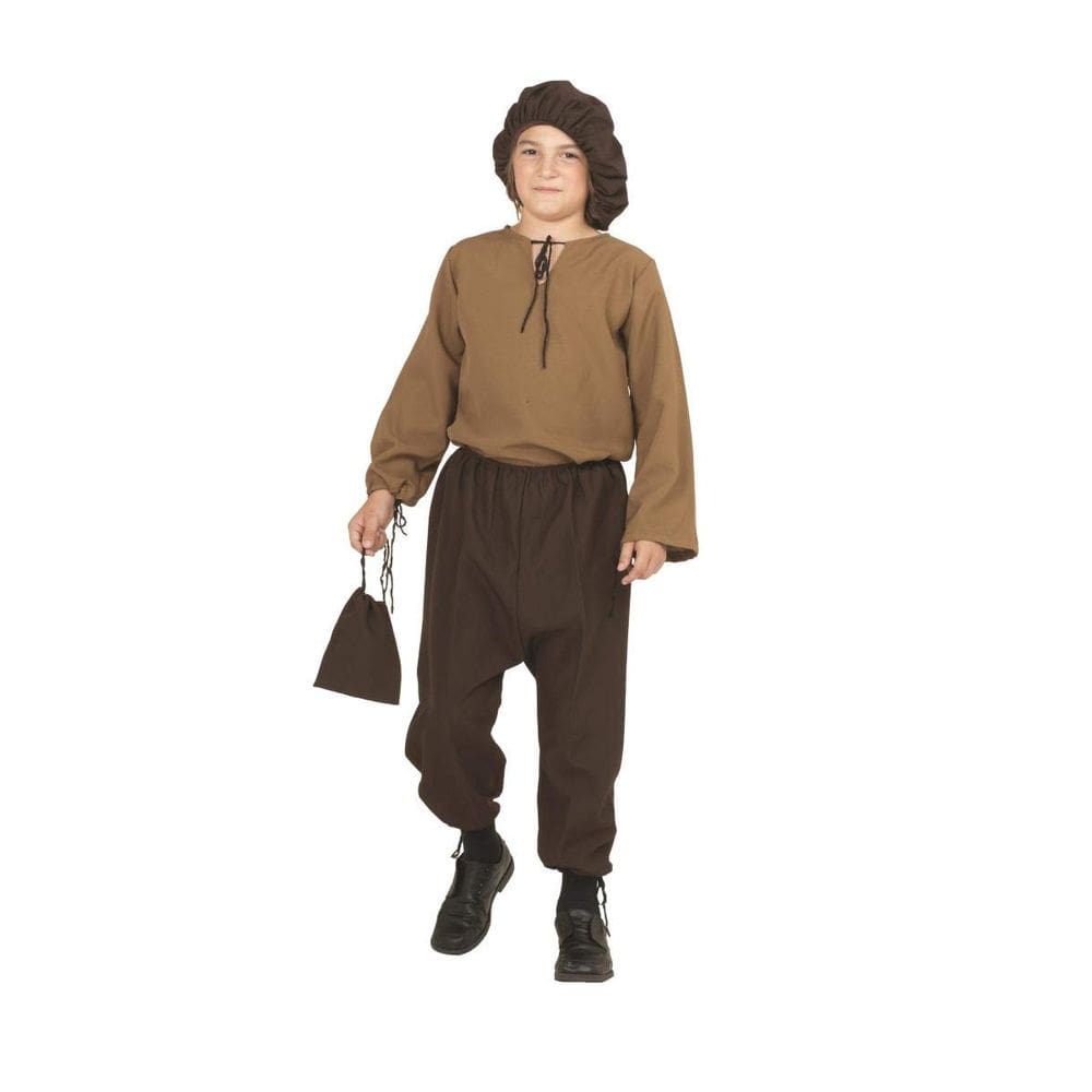 Traje de camponês renascentista, traje de RG, criança, pequena, marrom