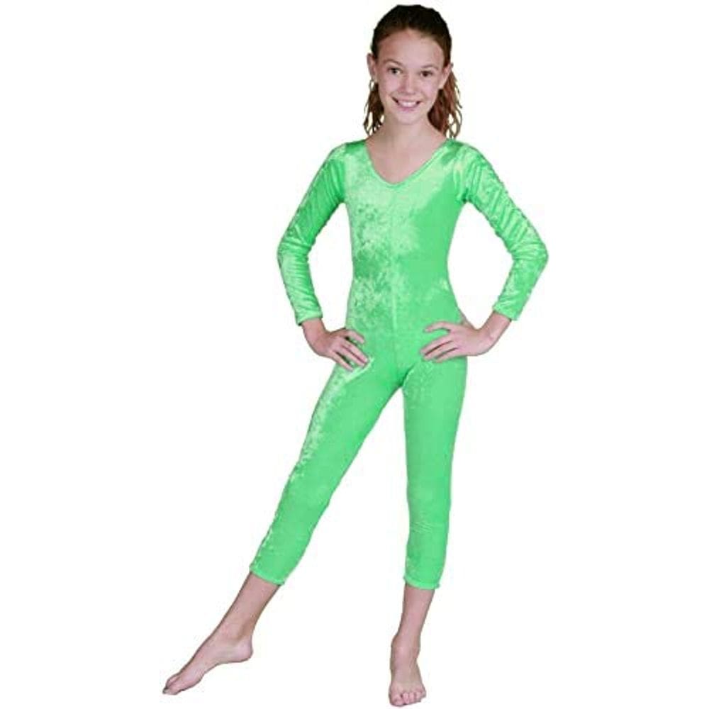 Fantasia feminina Unitard RG, de veludo limão, média de 7 a 8 anos