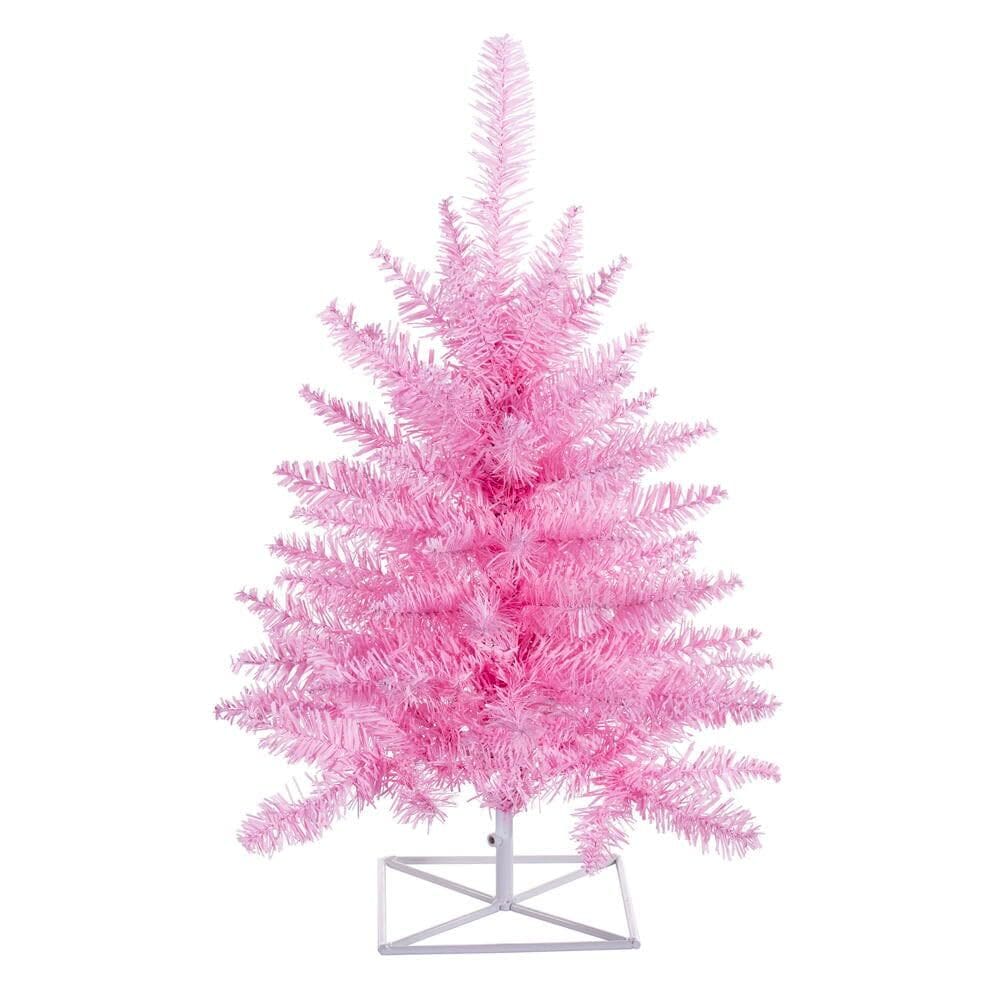 Árvore de Natal artificial Vickerman 60 cm rosa não iluminado em PVC