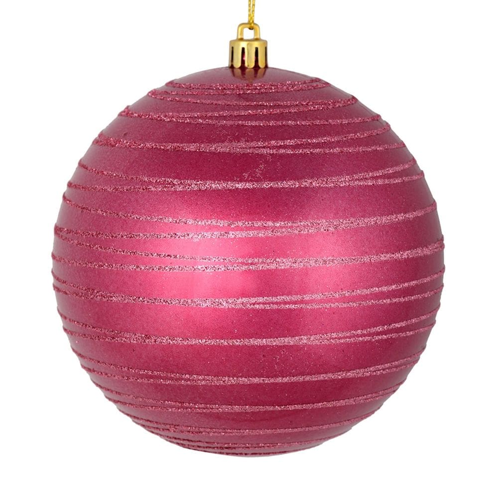 Enfeite de Natal Vickerman 15 cm Berry Red Glitter, pacote com 3