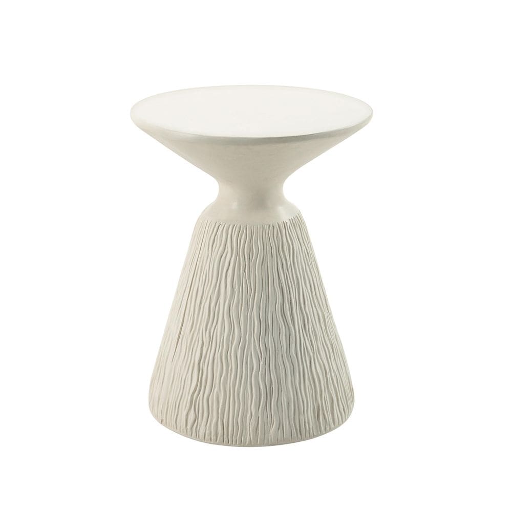Mesa redonda Acme Duane com detalhes em branco natural