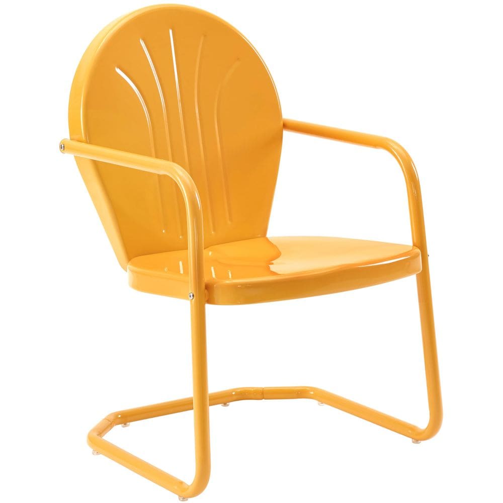 Cadeira de exterior Crosley Furniture Griffith Tangerine Steel