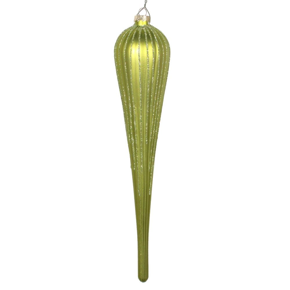 Enfeite de Natal Vickerman Lime Matte Glitter Drop 11cm