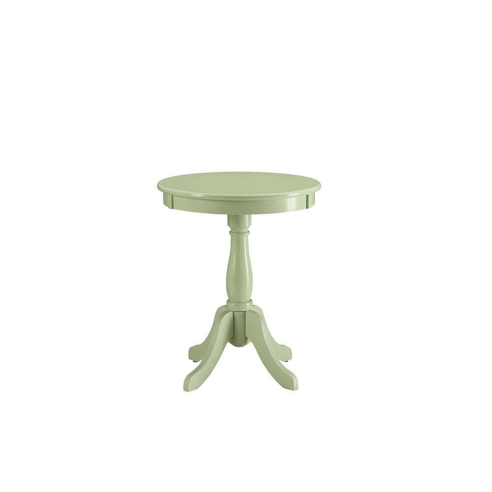 Mesa Acme Alger de madeira redonda verde claro estilo chalé