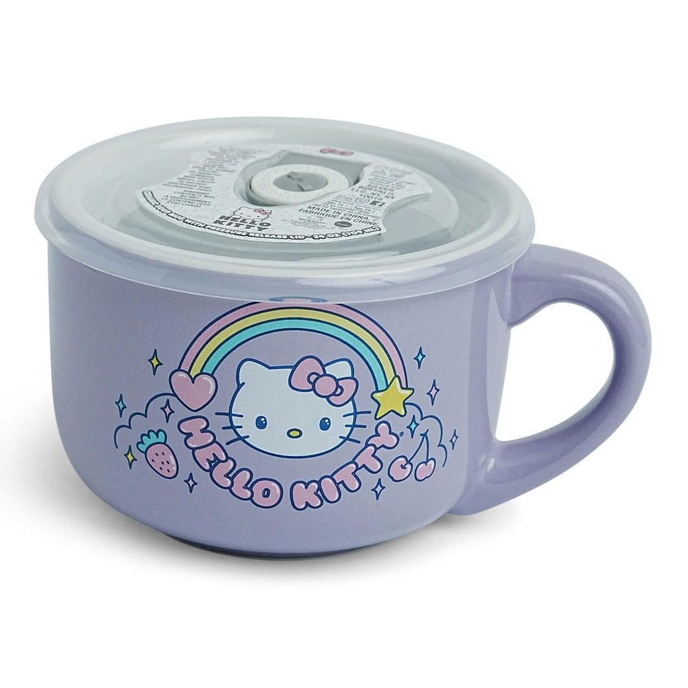 Caneca de sopa Bowl Silver Buffalo Sanrio Hello Kitty Rainbow