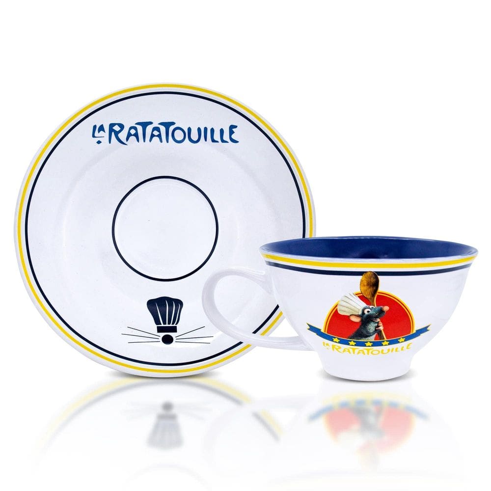 Conjunto de xícaras de chá e pires Toynk Disney Pixar Ratatouille Chez Remy