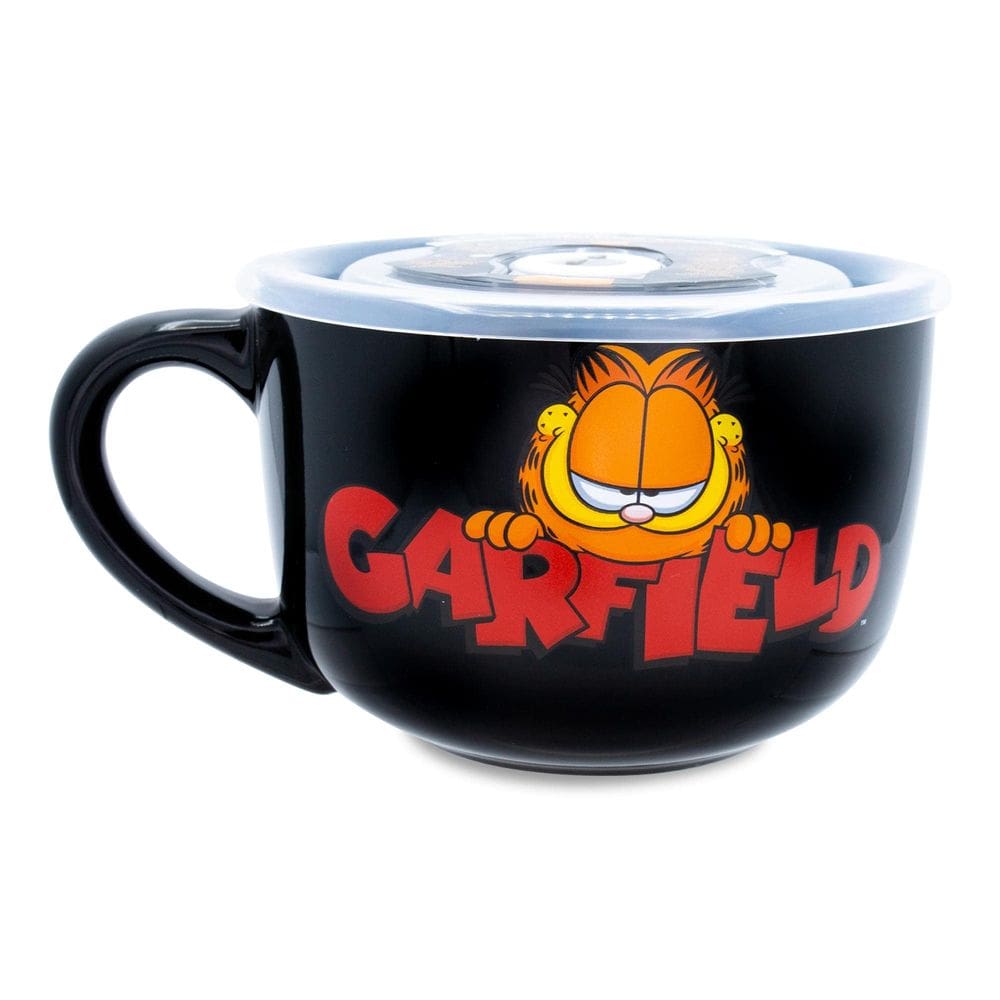 Caneca de sopa Silver Buffalo Garfield Ceramic 700mL com tampa
