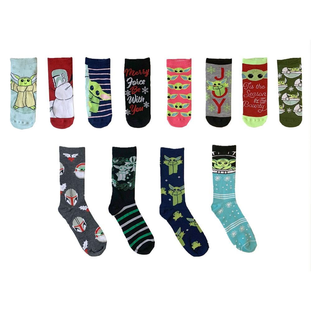 Meias Hyp Star Wars Baby Yoda The Mandalorian 12 dias para mulheres