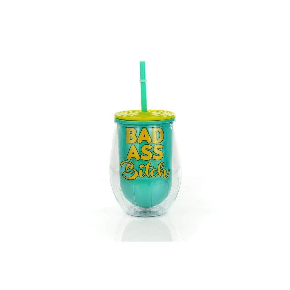 Copo de plástico reutilizável para vinho Carnival Bad Ass Bitch 350ml