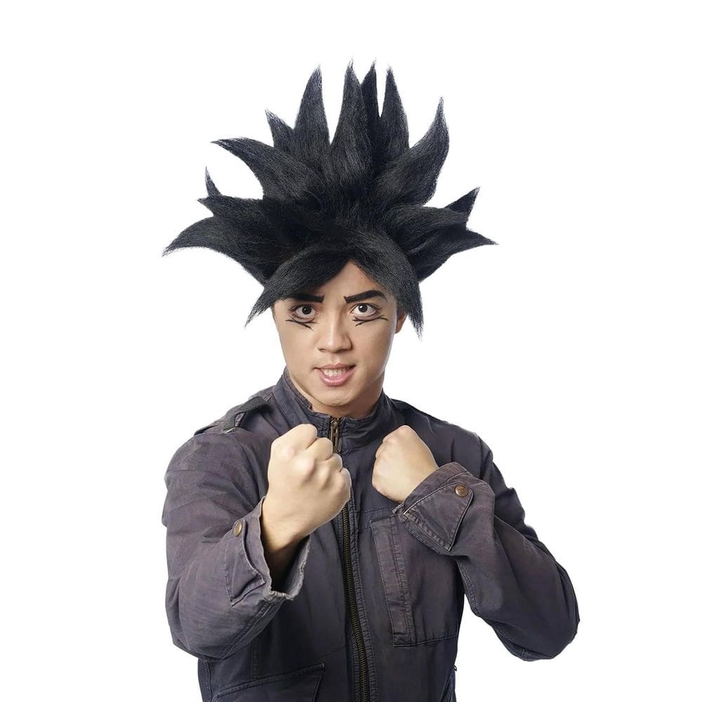 Peruca Costume Culture Warrior de fibra sintética preta