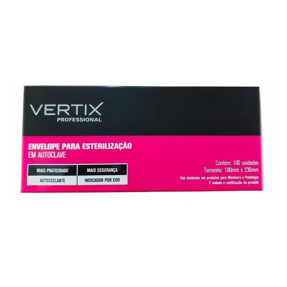 Envelope Para Esterilização Em Autoclave Vertix 100Mmx23Mm