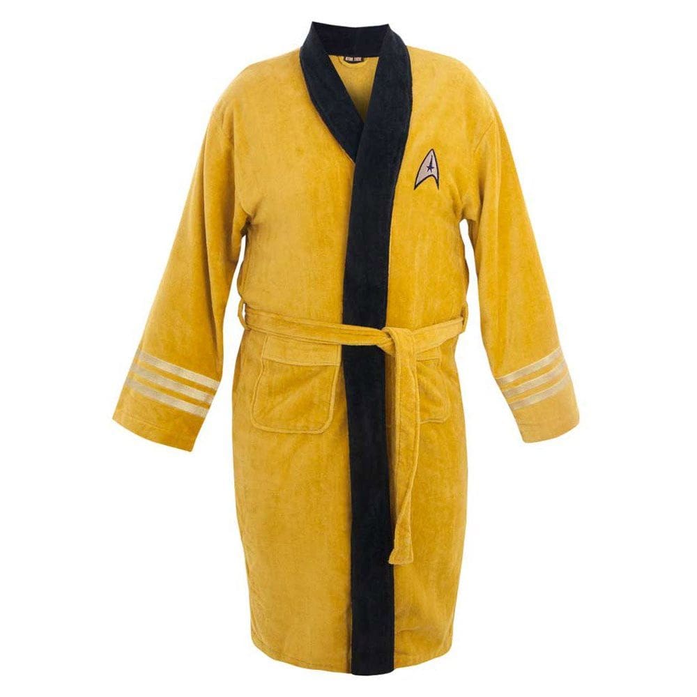Roupão de banho Star Trek Captain Kirk, traje de lã para adultos, amarelo