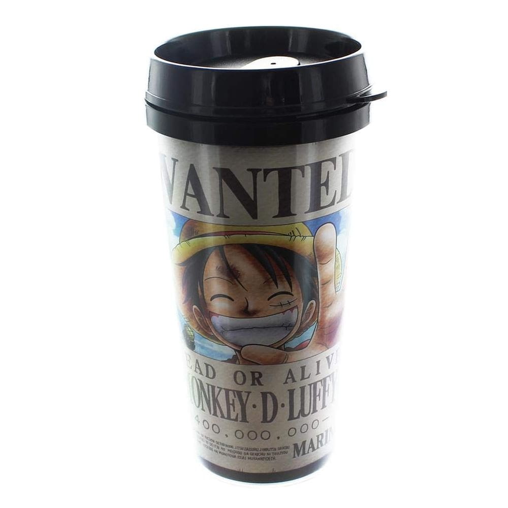 Caneca de viagem One Piece Luffy Wanted Poster 473ml