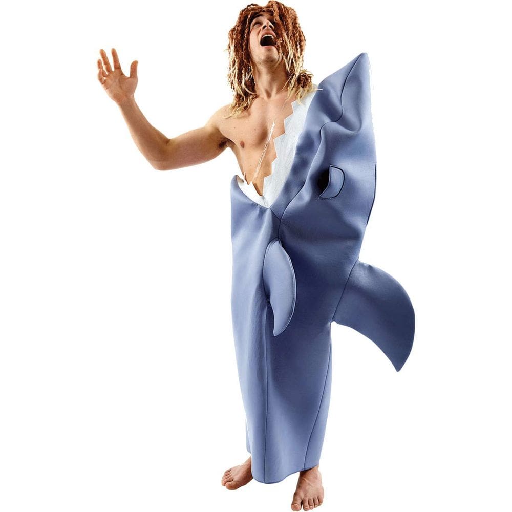 Fantasia Orion Costumes Shark Attack Adult com macacão cinza