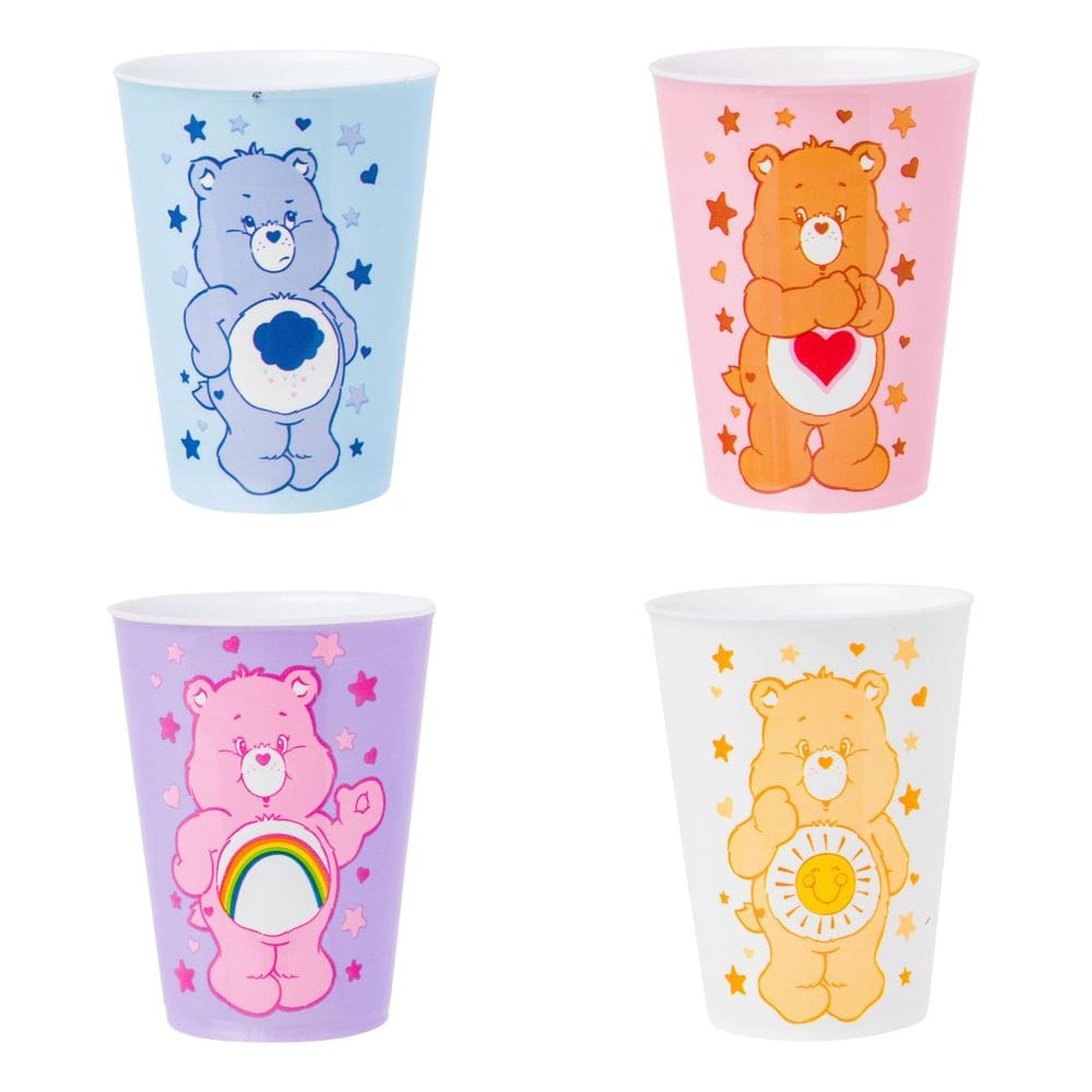 Conjunto de mini copos Silver Buffalo Care Bears, pacote com 4, 45 ml de plástico