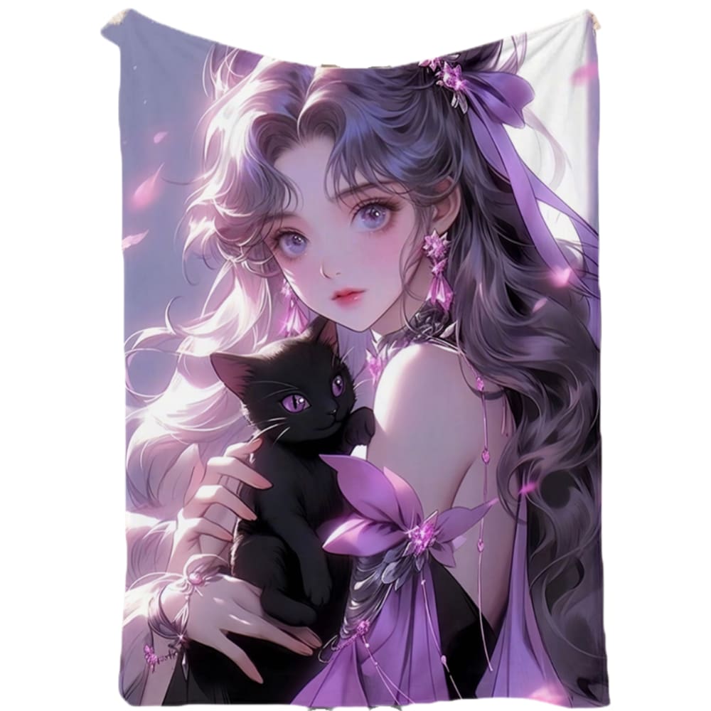 Cobertor SANMUU Everything Flows Girl com estampa de flanela macia