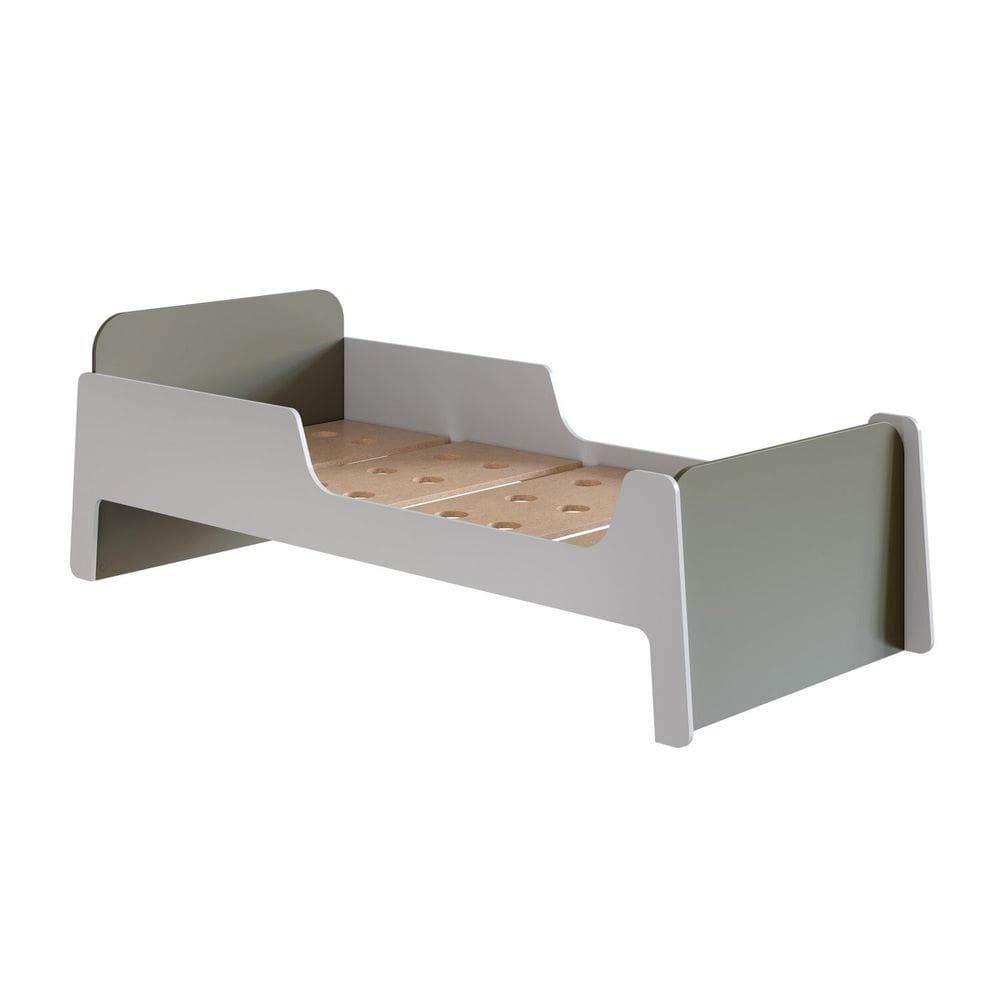 Cama de Solteiro Infantil 100% Mdf Premium com Laterais de Proteção e Estrado Usinado Miguel Branco/ Verti