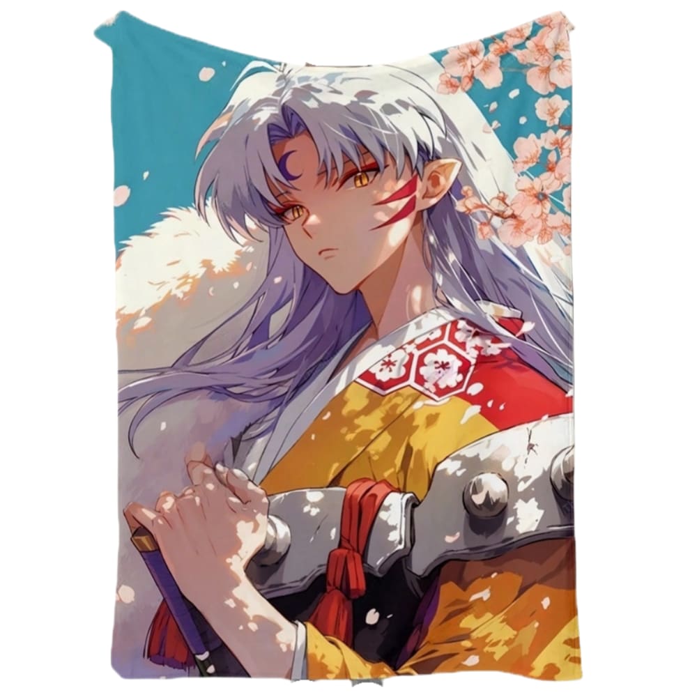 Cobertor SANMUU de flanela macia Sesshoumaru Sakura print