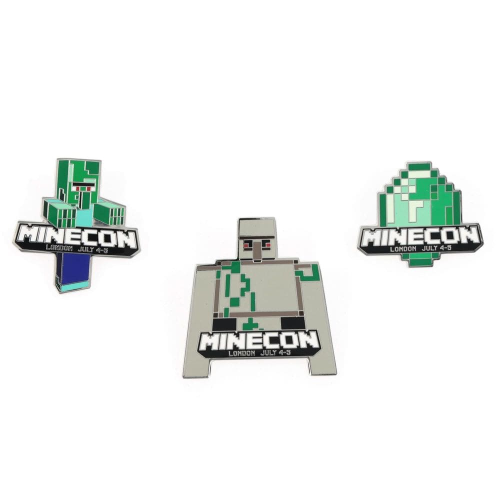 Conjunto de pinos Minecraft Minecon 2015, exclusivo de 3 peças