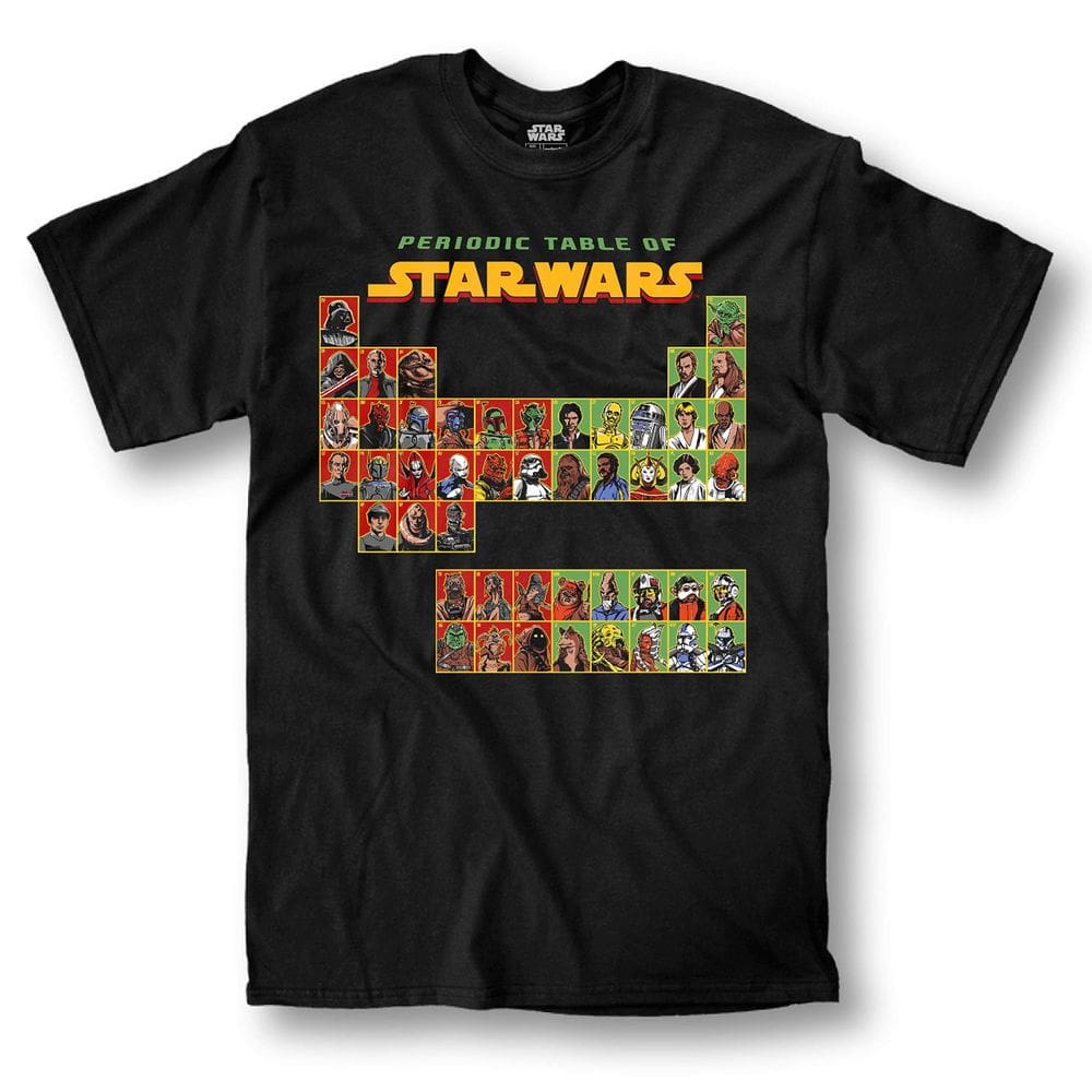 Camiseta Mighty Fine Star Wars Periodic Table Adulta Preta