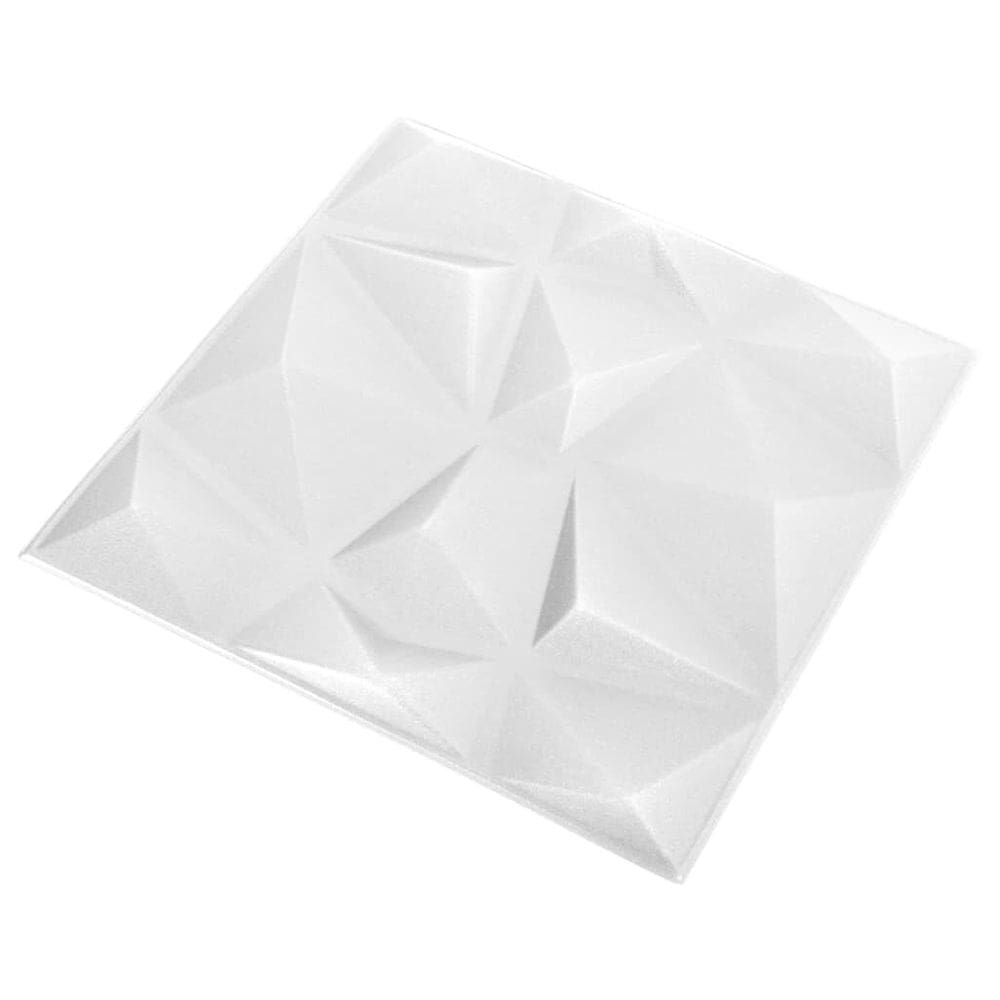 Painéis de parede vidaXL 3D Diamond White Resistentes à Água EPS x12