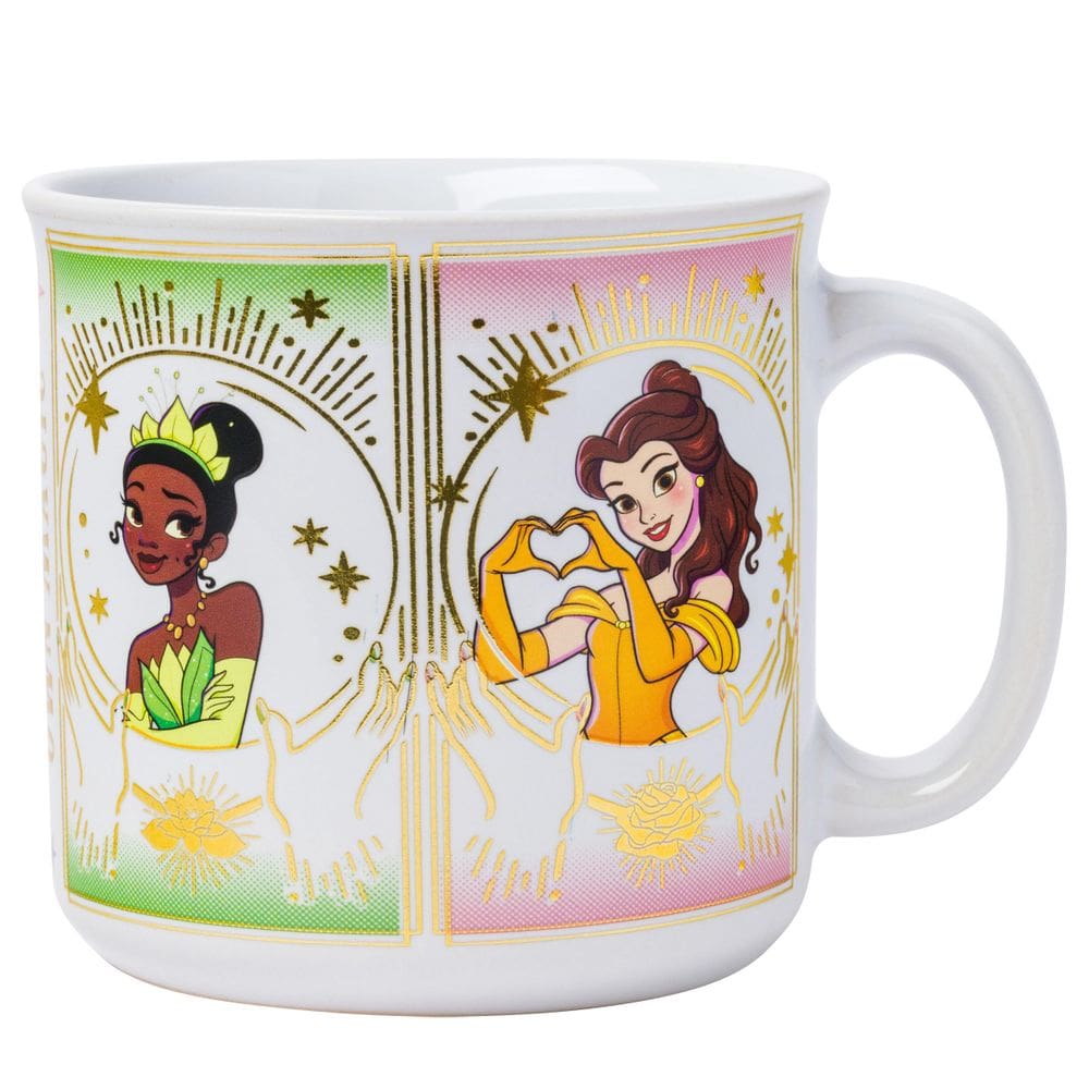 Caneca Camper em cerâmica Silver Buffalo Disney Princess 600ml