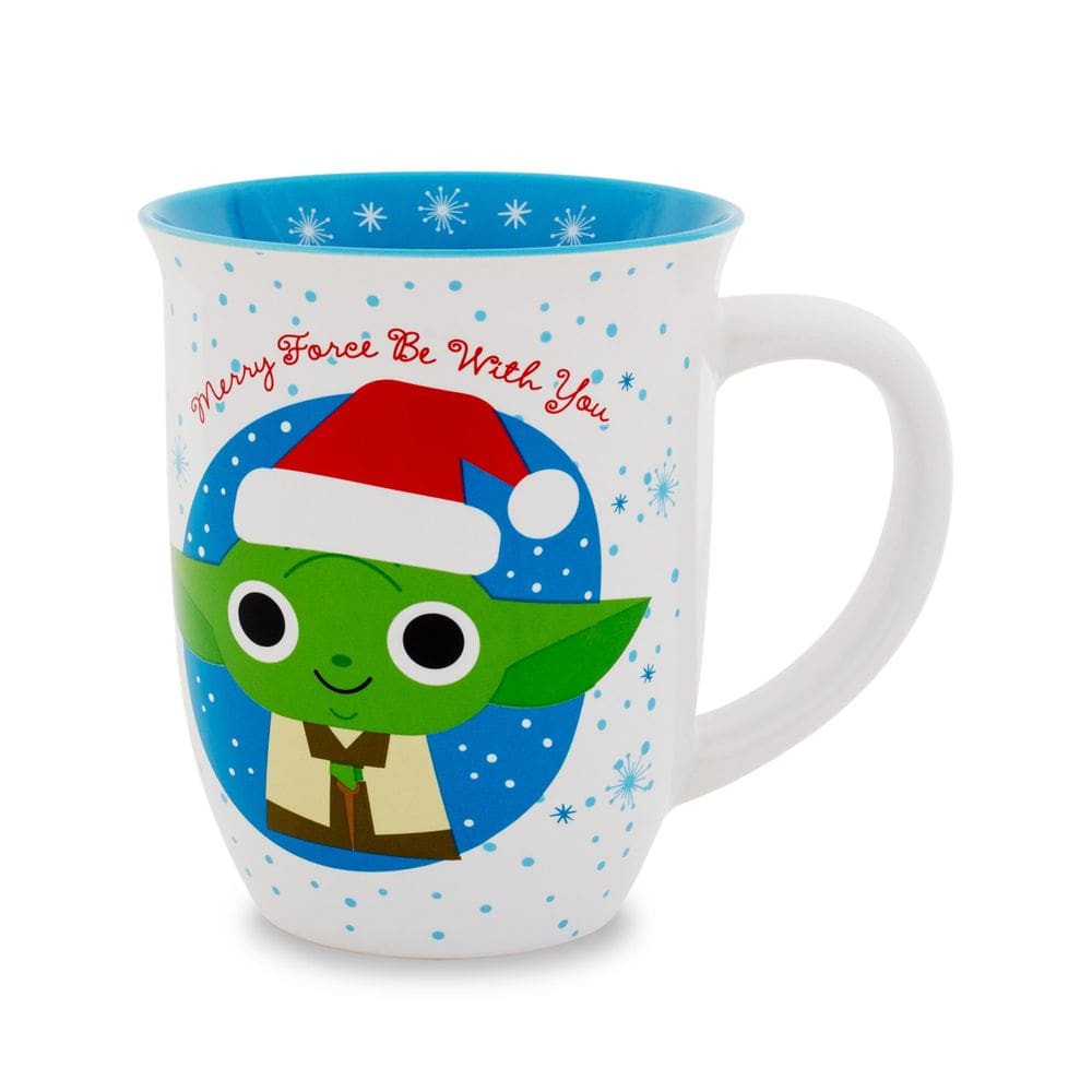 Caneca de café com leite Silver Buffalo Star Wars Santa Yoda 480 ml