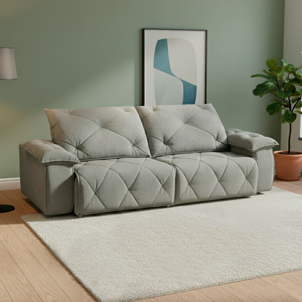 Sofá 3 Lugares 2,50m Retrátil e Reclinável Texas - COLISEU