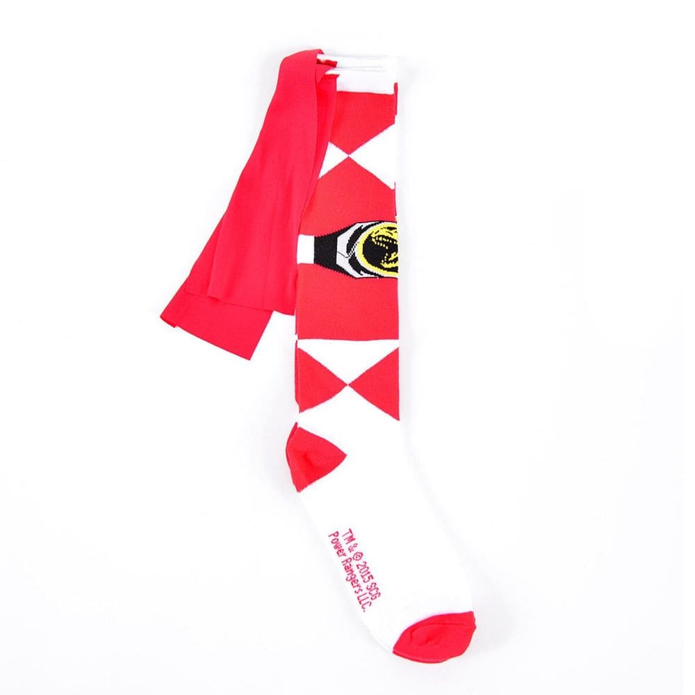 Meias de cano alto Bioworld Power Rangers para mulheres com capa vermelha