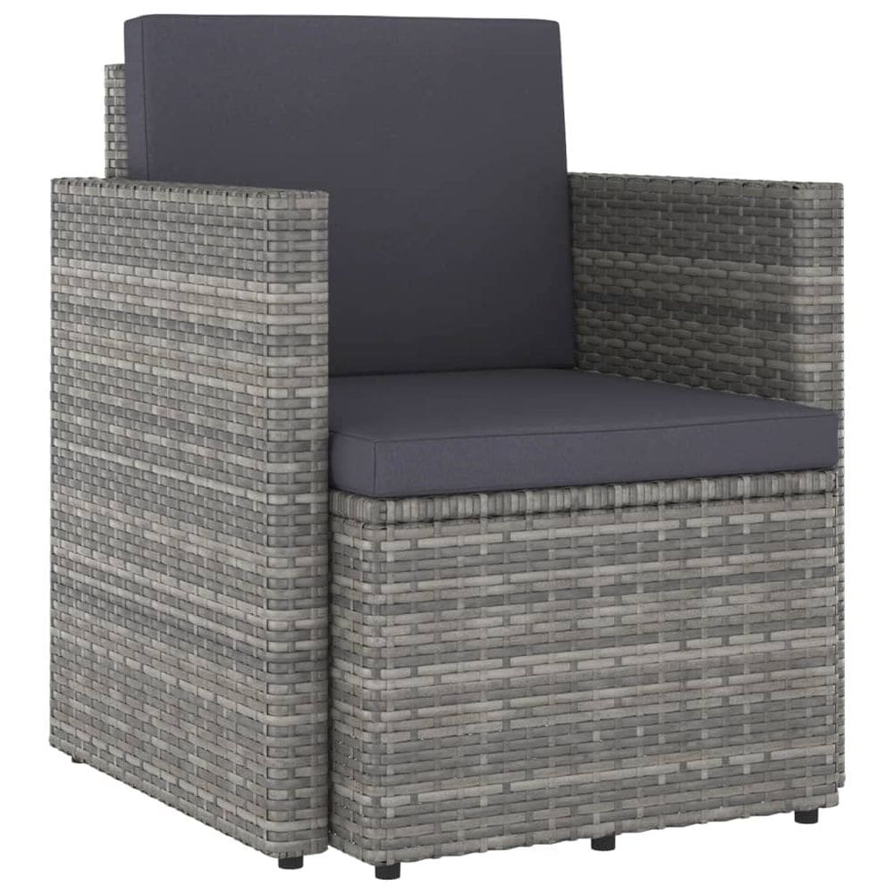 Cadeira de pátio vidaXL Stylish Poly Rattan com almofadas cinza