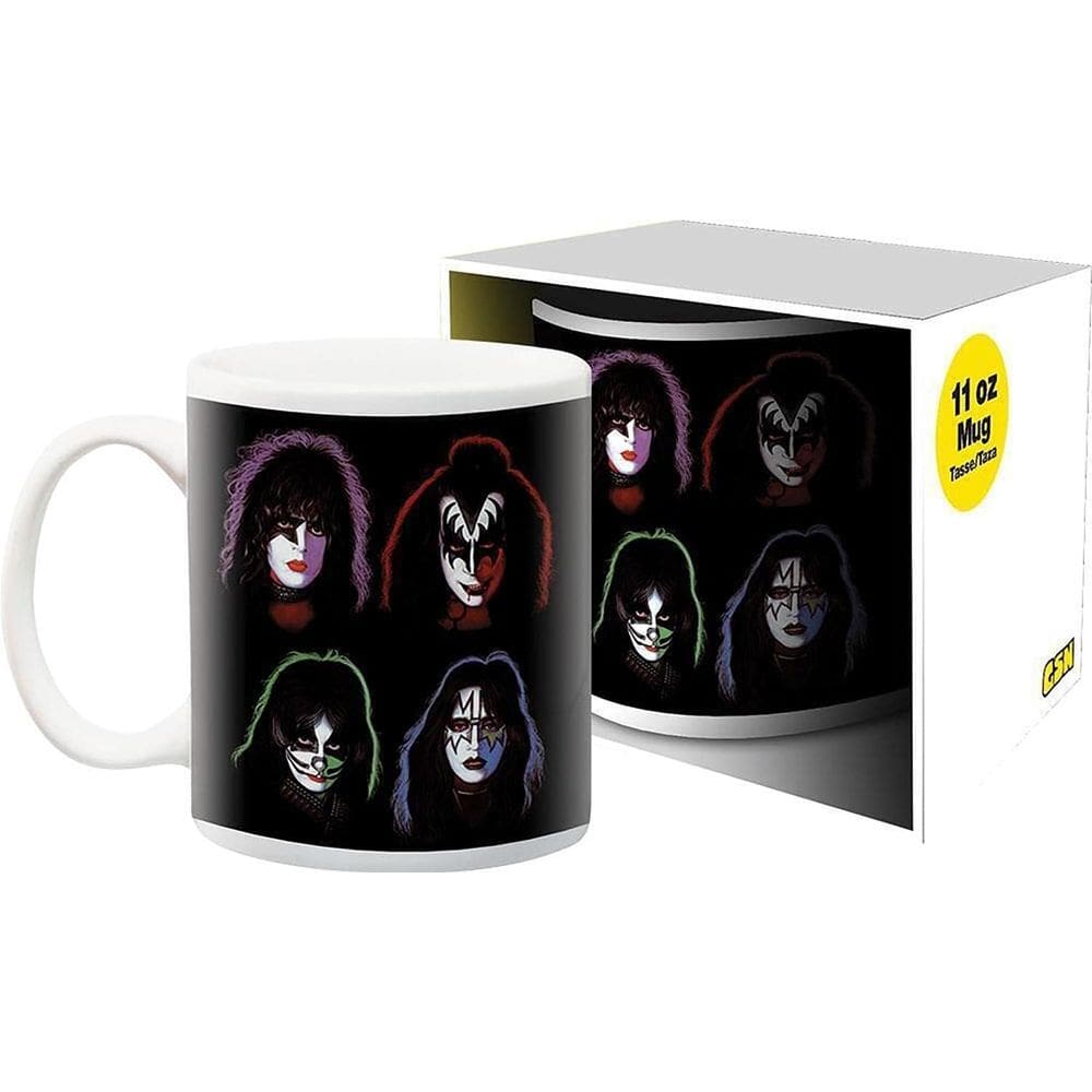 Caneca NMR KISS Band Portraits Ceramic 325 ml preta oficialmente licenciada