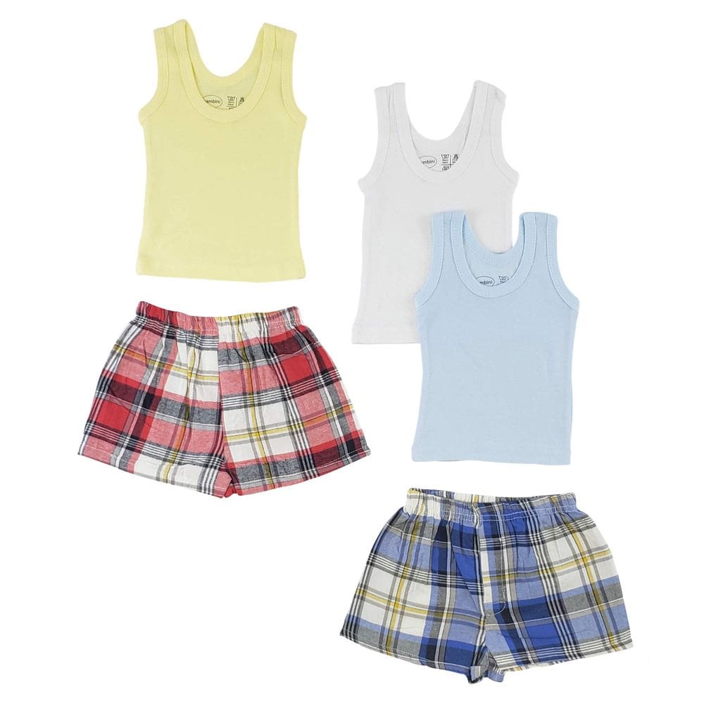Conjunto de roupas: camisetas regatas e shorts boxer para meninos Bambini - M