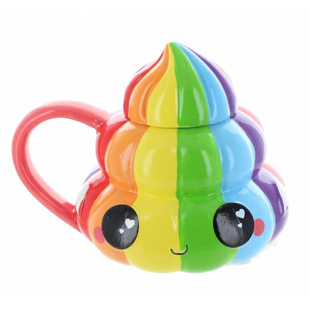 Caneca de café Seven20 Rainbow Emoji 600 ml de cerâmica com tampa