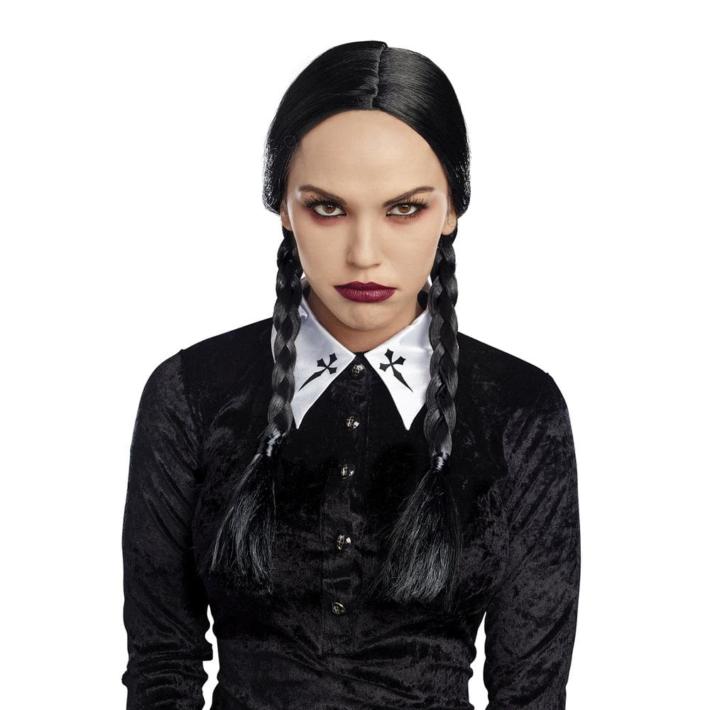 Acessório de fantasia: peruca feminina trançada dupla Dreamgirl às quartas-feiras