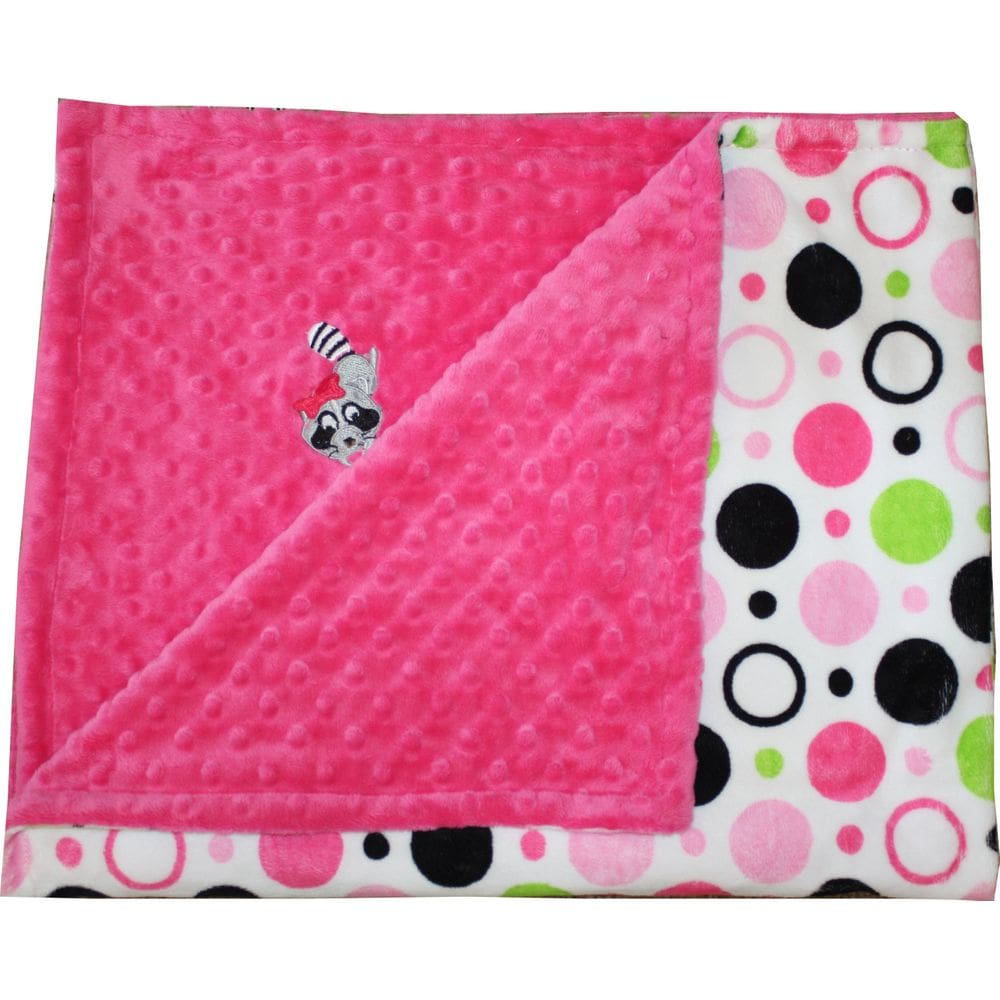 Cobertor Lil` Cub Hub Minky Hot Pink Circles Print