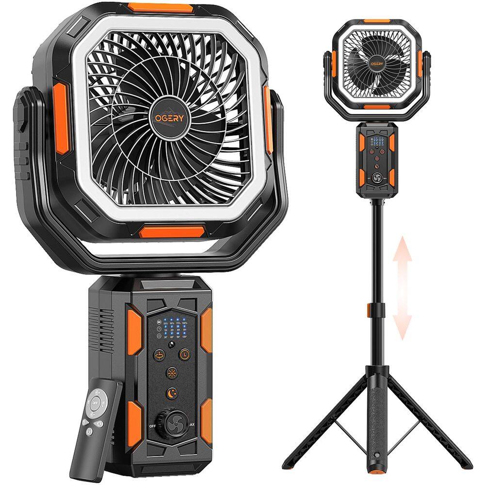 Ventilador de acampamento OGERY F21 com suporte de bateria recarregável de 20000mAh